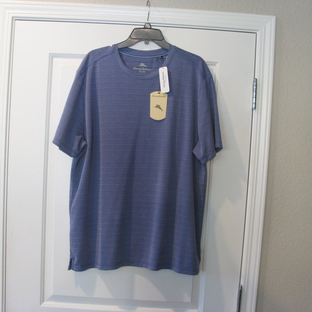 Tommy Bahama Blue Striped Short Sleeve Tee NWT